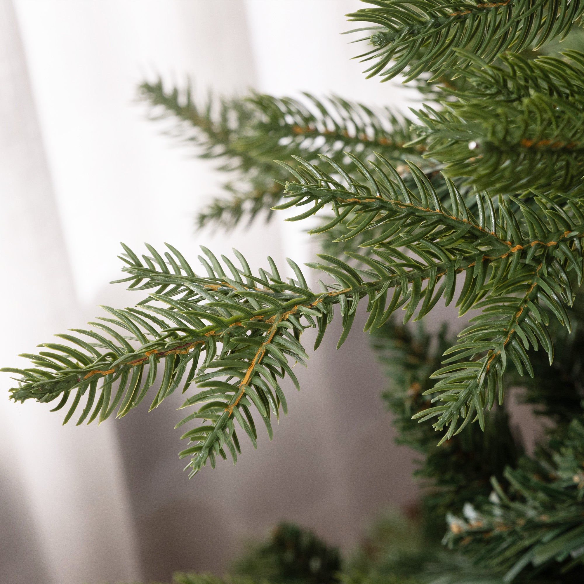 210cm Green Plastic Christmas Tree with Metal Base and 2445 Fireproof Branches