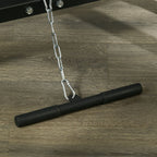 Multifunctional Power Tower with Abdominal Bench and Adjustable Barbell Rack, Black