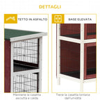 Outdoor Wooden Rabbit Hutch, Waterproof Cage for Rabbits, Guinea Pigs and Rodents 136.4x50x93cm Brown - Borge' Group Limited