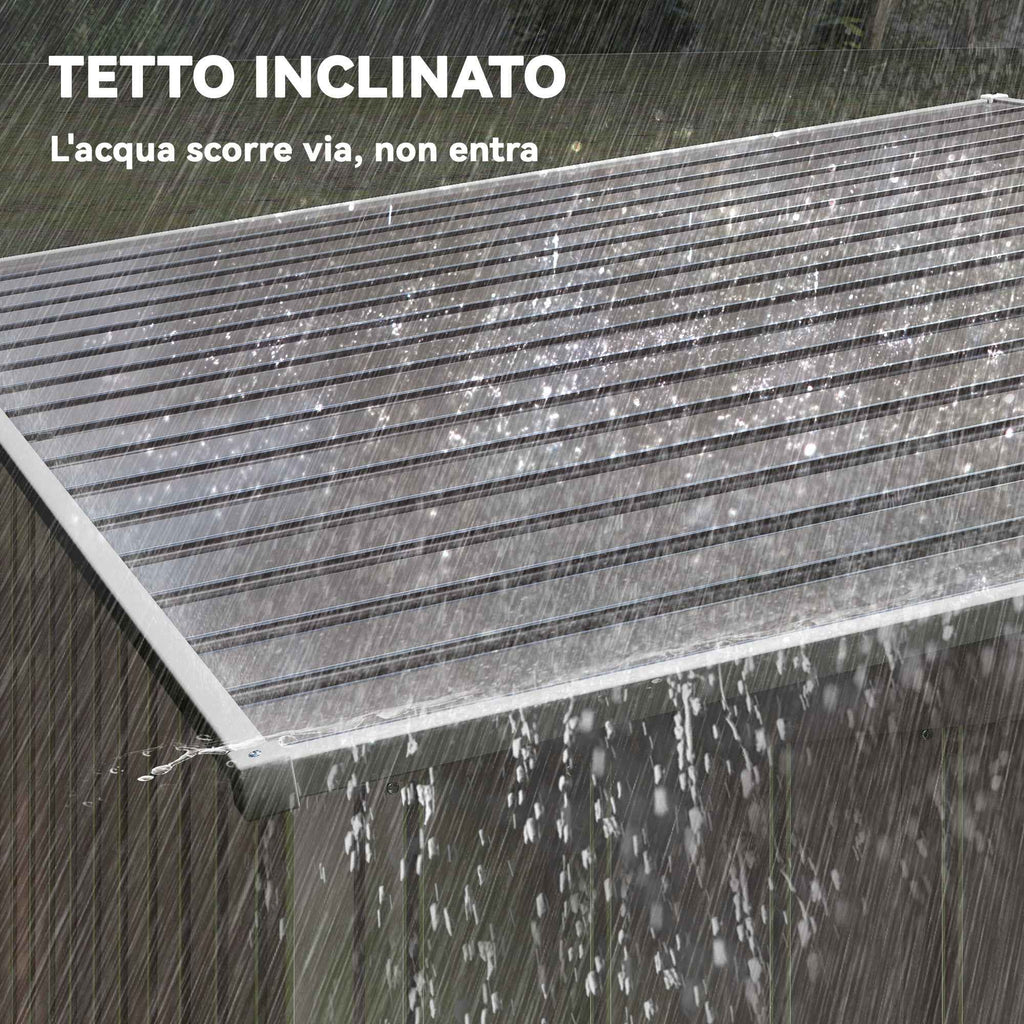 Outsunny 1.5x2m Metal Tool Shed with Base, Sliding Door and Sloped Roof, Light Grey