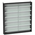 5-Tier Adjustable Wooden Notice Board with Glass Doors, 80 x 9.5 x 83 cm, Black and White