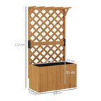 Raised Garden Bed with Trellis for Climbing Plants and Upper Pergola, 64x33x122 cm, Wood