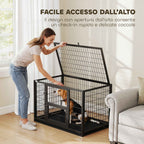 PawHut Sturdy Dog Cage, 94x60x64 cm, with Removable Tray.