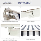 Outsunny 2.5x2m Manual Roller Awning in Aluminum and Polyester, Blue and White