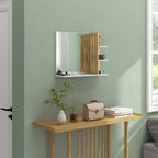 Modern 4-Tier Wall-Mounted Wooden Bathroom Mirror, 45x15x58.5cm, White