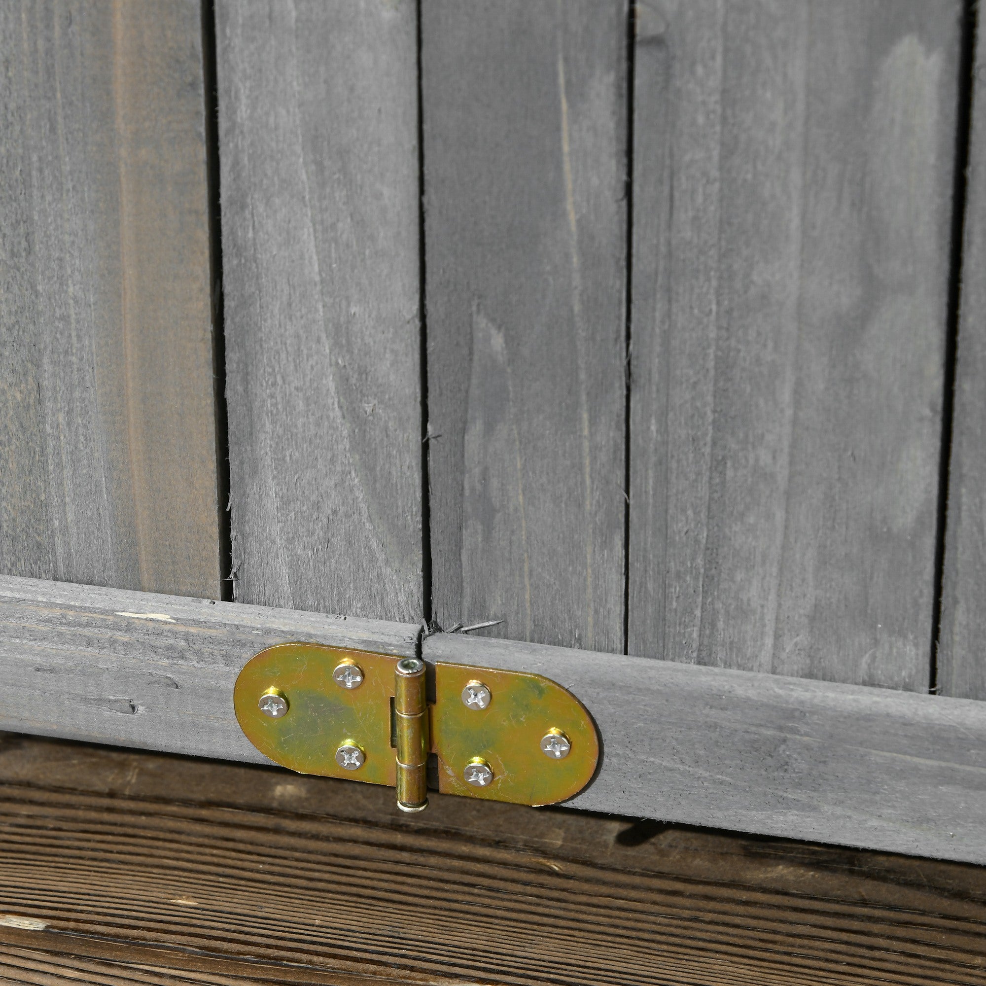Outsunny Folding Raised Wooden Planter for Growing 70x30x25 cm Grey