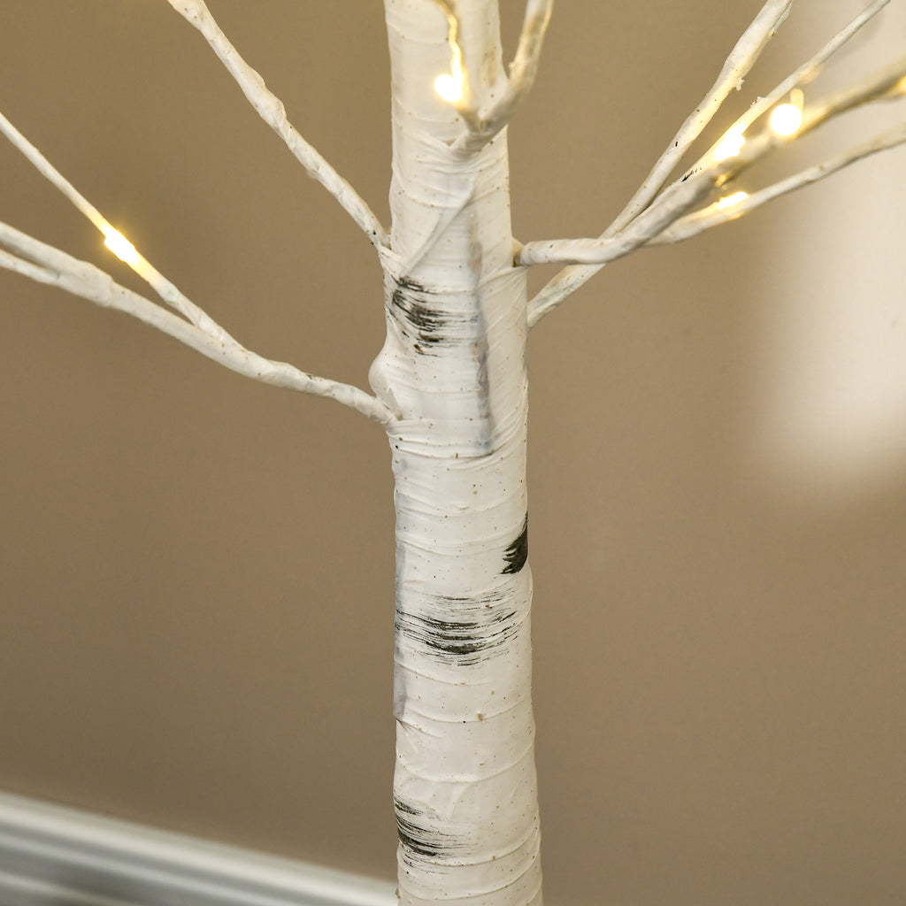 HOMCOM White Christmas Tree with LED Lights and 12 Branches for Indoor and Outdoor Use, Made of PP and Metal, 22x22x150 cm