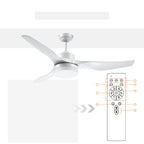 Ceiling Fan with 3-Mode LED Light and Remote Control, 6 Speeds, Φ132x40cm