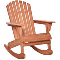 Outsunny Wooden Adirondack Chair, Waterproof Garden and Outdoor Rocking Chair, 77x94x97cm Teak