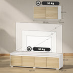 2-Piece Chipboard TV Stand, Max 70" 160x39x43 cm and Multipurpose Wall Unit 80x35x40 cm