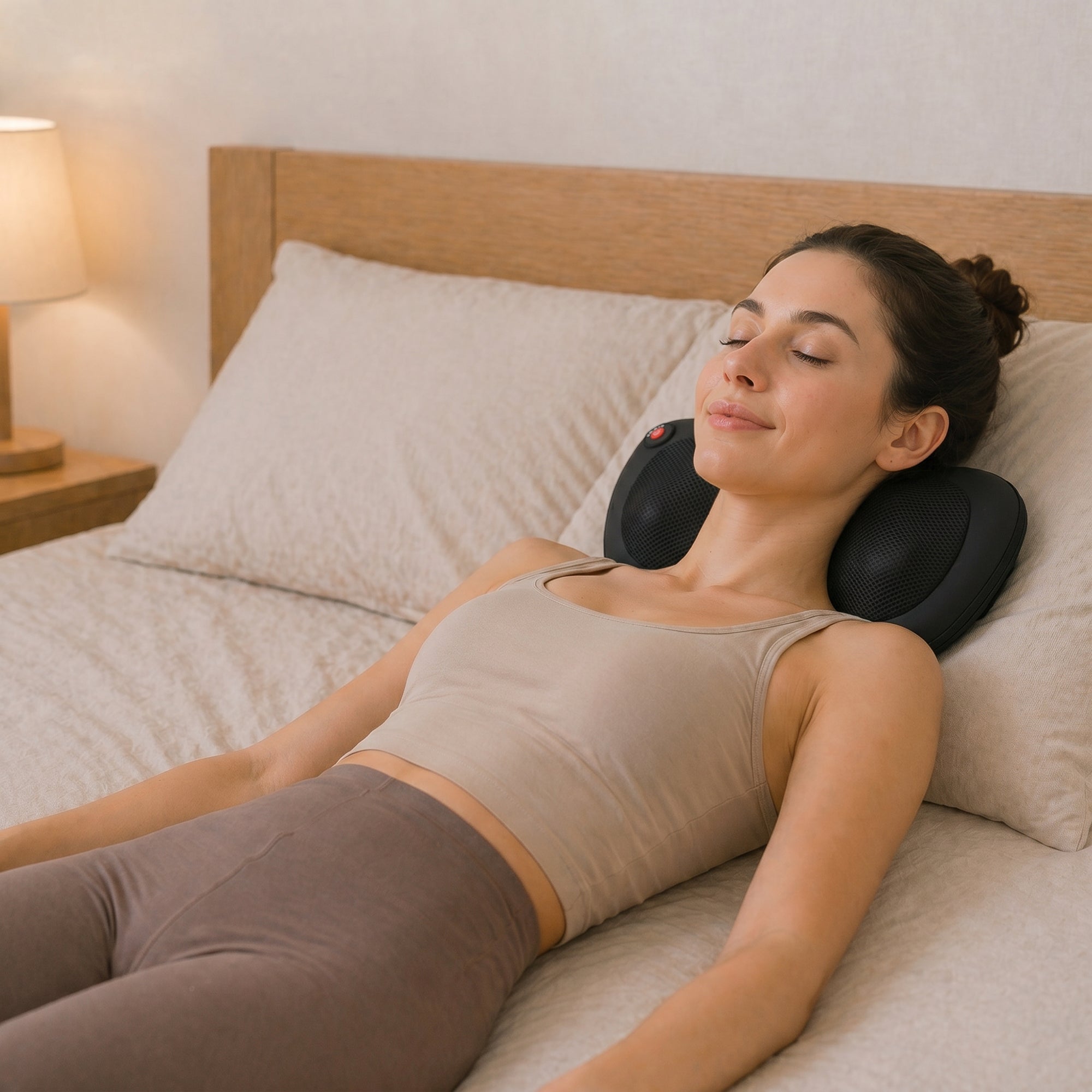 HOMCOM Back and Neck Massage Cushion with Heating and 4 Shiatsu Nodes, for Home, Office, Car, Black