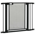 PawHut Extendable Pressure Dog Gate with Automatic Closing, in Steel and ABS, 75-103x76 cm, Black - Borgè