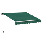Outsunny 3x2m Adjustable Angle Crank Awning in Aluminum, Steel and Green Polyester
