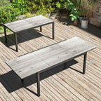 Outsunny Extendable Garden Table Outdoor Table 6-8 People Aluminum Edge and Steel Frame 160/240cm Gray