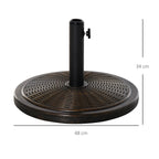 14kg Concrete and Plastic Umbrella Base with Rattan Effect Ø48x34cm, Bronze