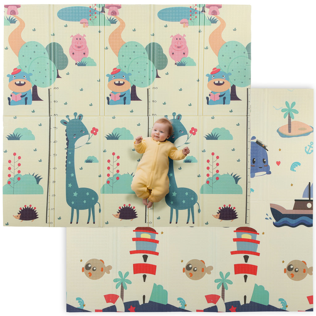 Animal-Themed Children's Rug for 0-6 Years Old with Waterproof Surface in Multi-Color XPE, 196x176x1.5 cm