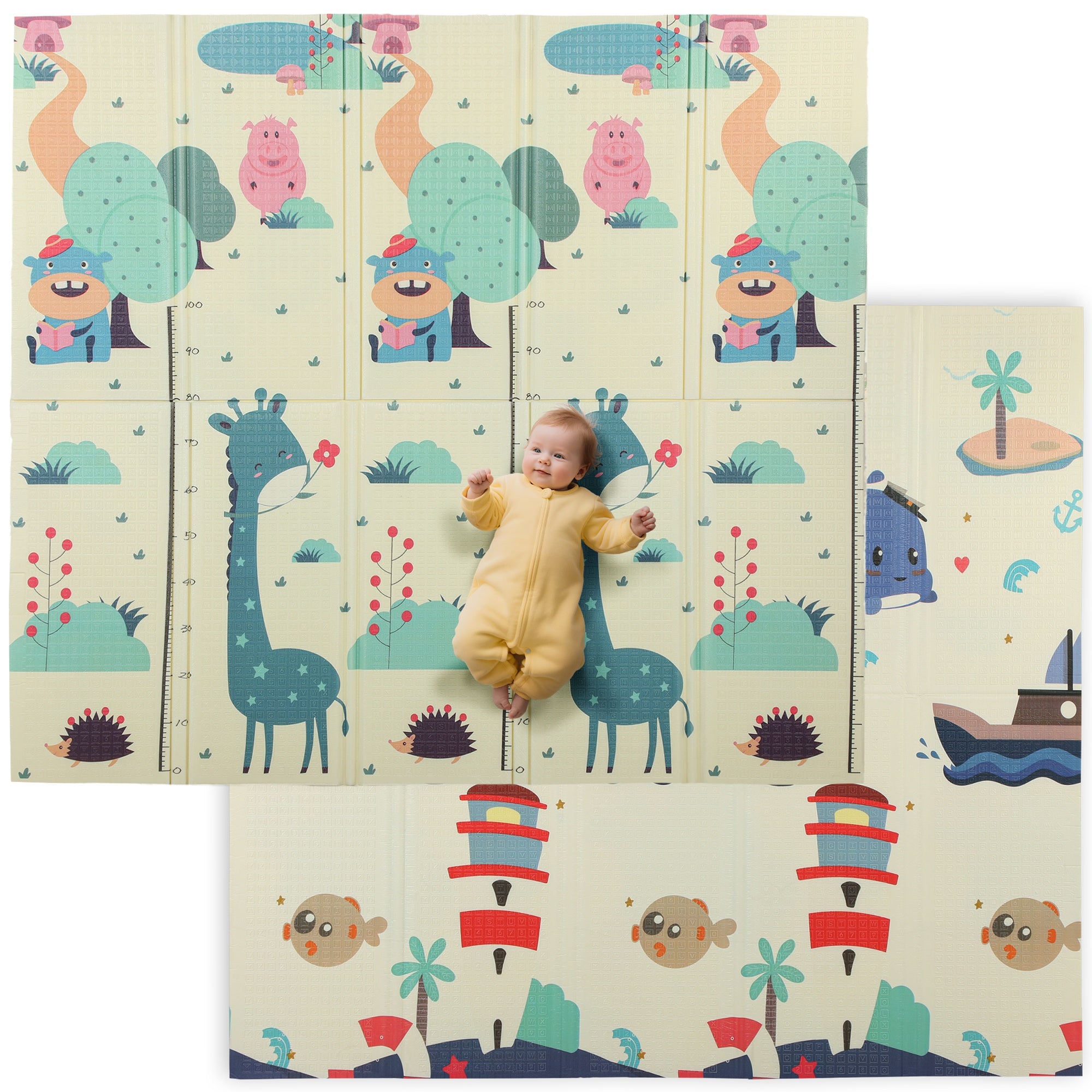 Animal-Themed Children's Rug for 0-6 Years Old with Waterproof Surface in Multi-Color XPE, 196x176x1.5 cm