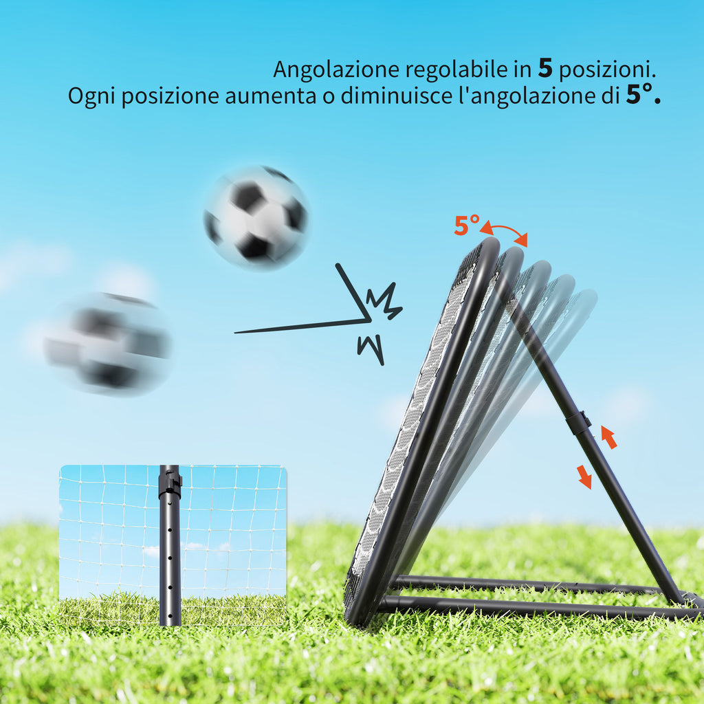 Metal Soccer Rebounder with Adjustable Angle, 78x84x65-78 cm