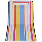 Set of 2 Folding Beach Chairs with Adjustable Backrest and Headrest, 53x124x35-45 cm, Multicolor