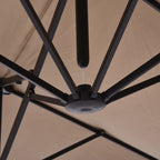 Double Garden Umbrella with Crank Opening, in Steel and Polyester, 460x270x240 cm - Borge' Group Limited