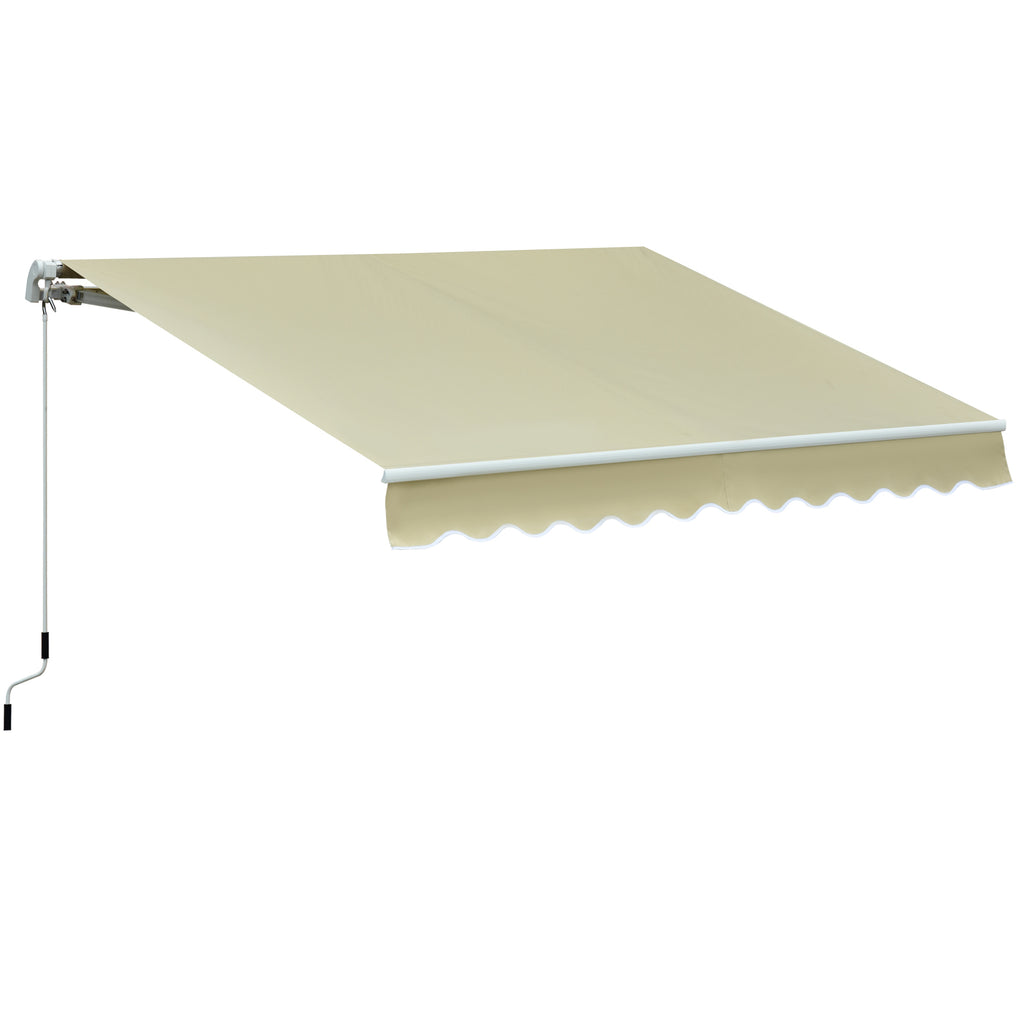 Outsunny Outdoor Awning with Crank, Metal and Polyester, 3x2.5m Beige
