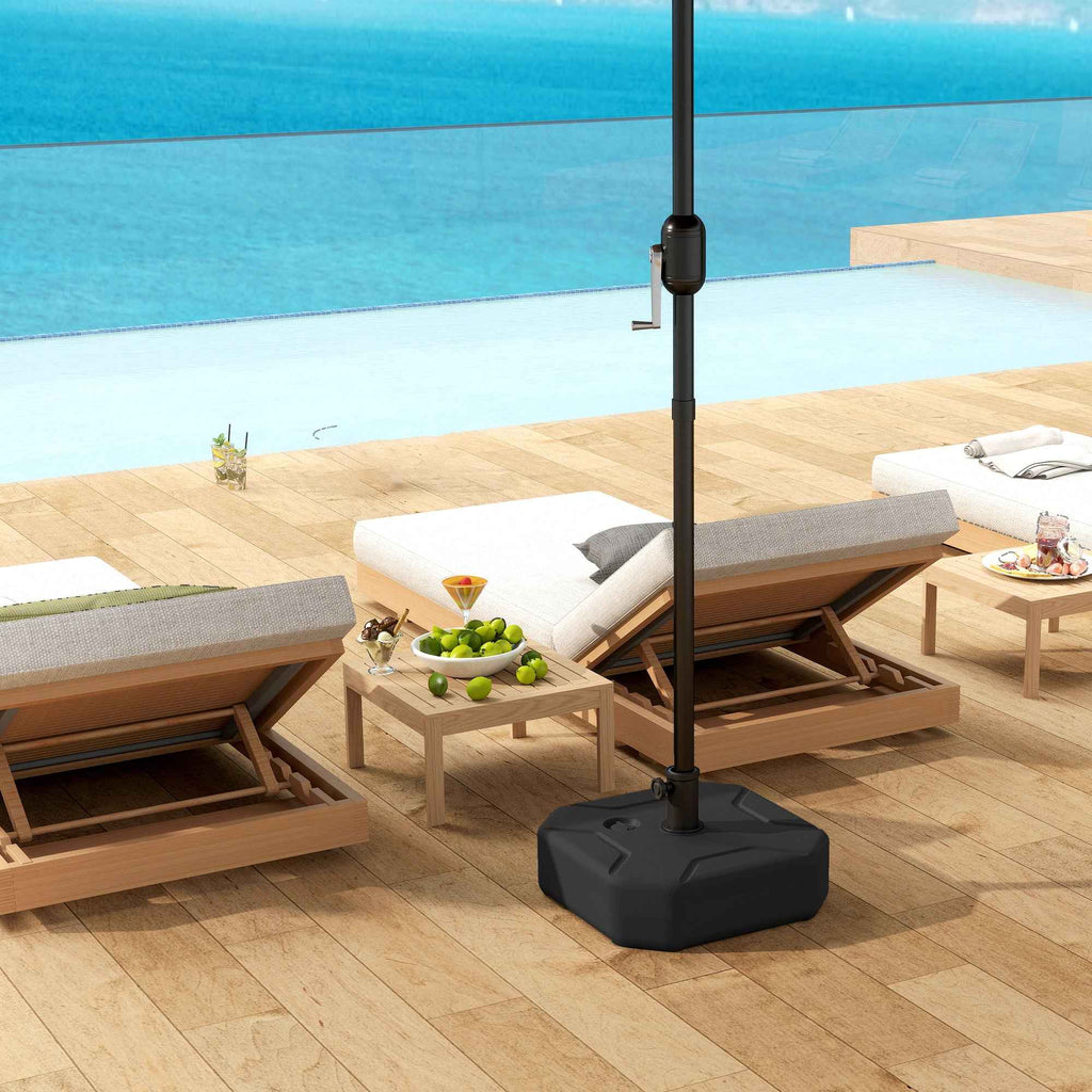 Outsunny Square Umbrella Base Fillable with Sand or Water up to 25kg, Black