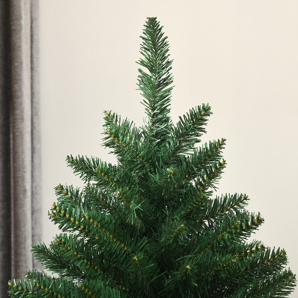 180cm Artificial Christmas Tree with 800 Branches and Metal Base, Green