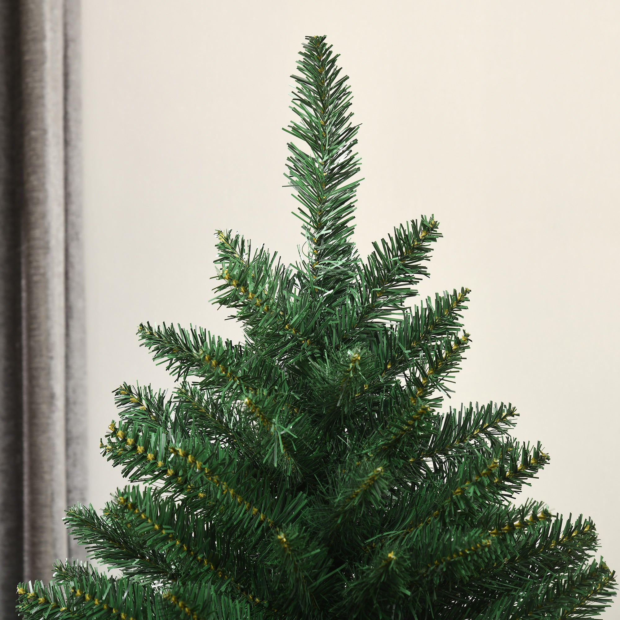 180cm Artificial Christmas Tree with 800 Branches and Metal Base, Green