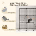 Modular Pet Playpen with 31 Panels, 2 Doors and 2 Ramps, Made of Steel and PP, 105x45x105 cm, Black