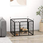 Foldable Metal Dog Playpen, Indoor and Outdoor, with Door and Pegs, 82x82x60cm, Grey