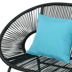Outsunny 2-Seater Garden Sofa in PE Rattan and Steel with Cushions and Armrests, 132x72x83 cm, Black