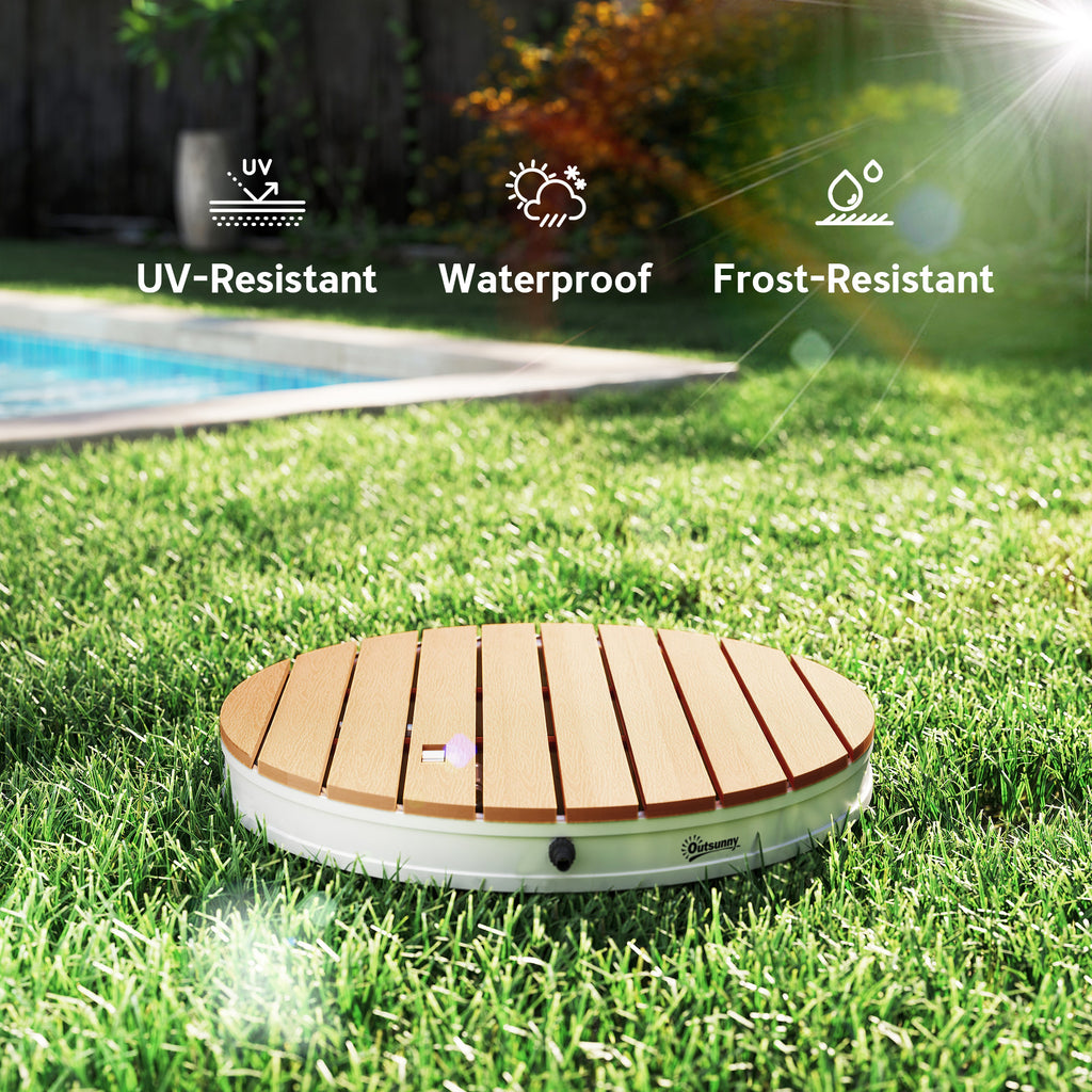 Portable Garden Shower with Height up to 4 m Adjustable Water Jets, Wood Effect