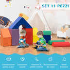 Soft Construction Set for Kids 1-3 Years Old with 11 Shapes, PU and EPE, Various Colors