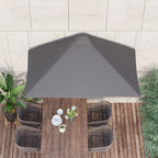 Space-saving Mezzaluna Wall Parasol with Crank Opening, Grey - Borgè