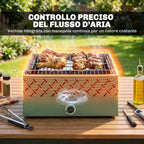 Outsunny Portable Charcoal Barbecue with Built-in Fan for Outdoor Use, Light Green