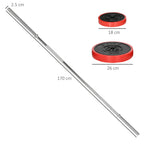 SPORTNOW Barbell and Disc Set 30 kg total with 6 Weights and 2 Nuts, in Metal, PU and Sand, 170x26x26 cm, Red