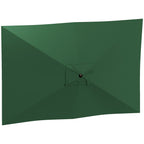 Replacement Cover for Rectangular Umbrella 3x2 m with 6 Ribs, Anti-UV 50+ Polyester, Green