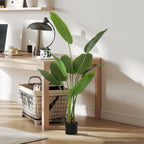 160cm Artificial Plant with 10 Leaves in Green PEVA with Ø16.5x13.5cm Pot