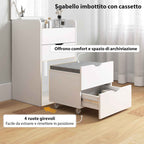 HOMCOM 3-in-1 Dressing Table with Mirror, Compartment, 2 Drawers and Stool, Wooden, 50x40x78 cm, White
