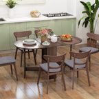 HOMCOM Folding Table with 2 Oval Flaps, Space-Saving Wooden Console, Brown - Borgè