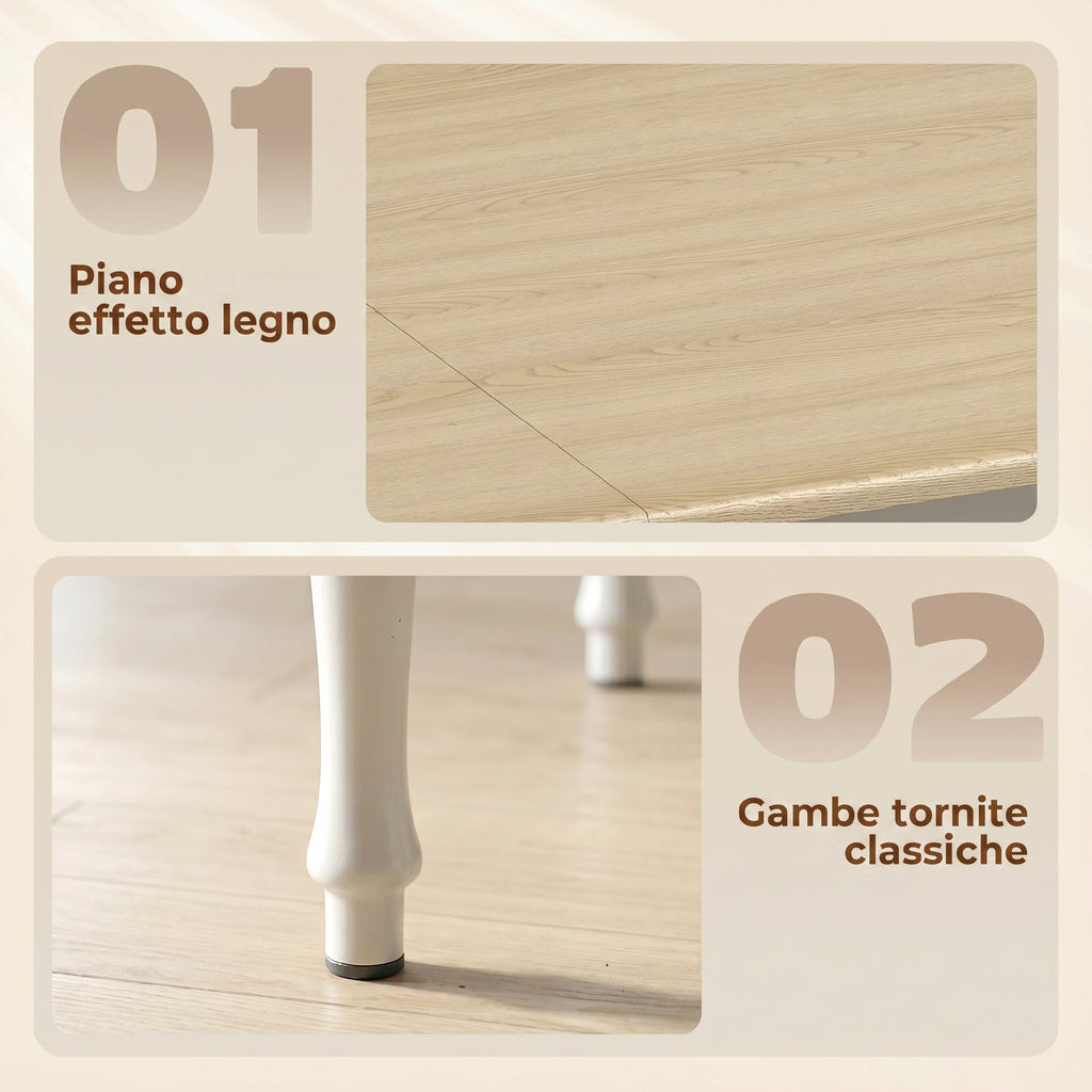 HOMCOM Folding Table for 2-6 People, Wood Effect Drop-Leaf Top, Natural Finish