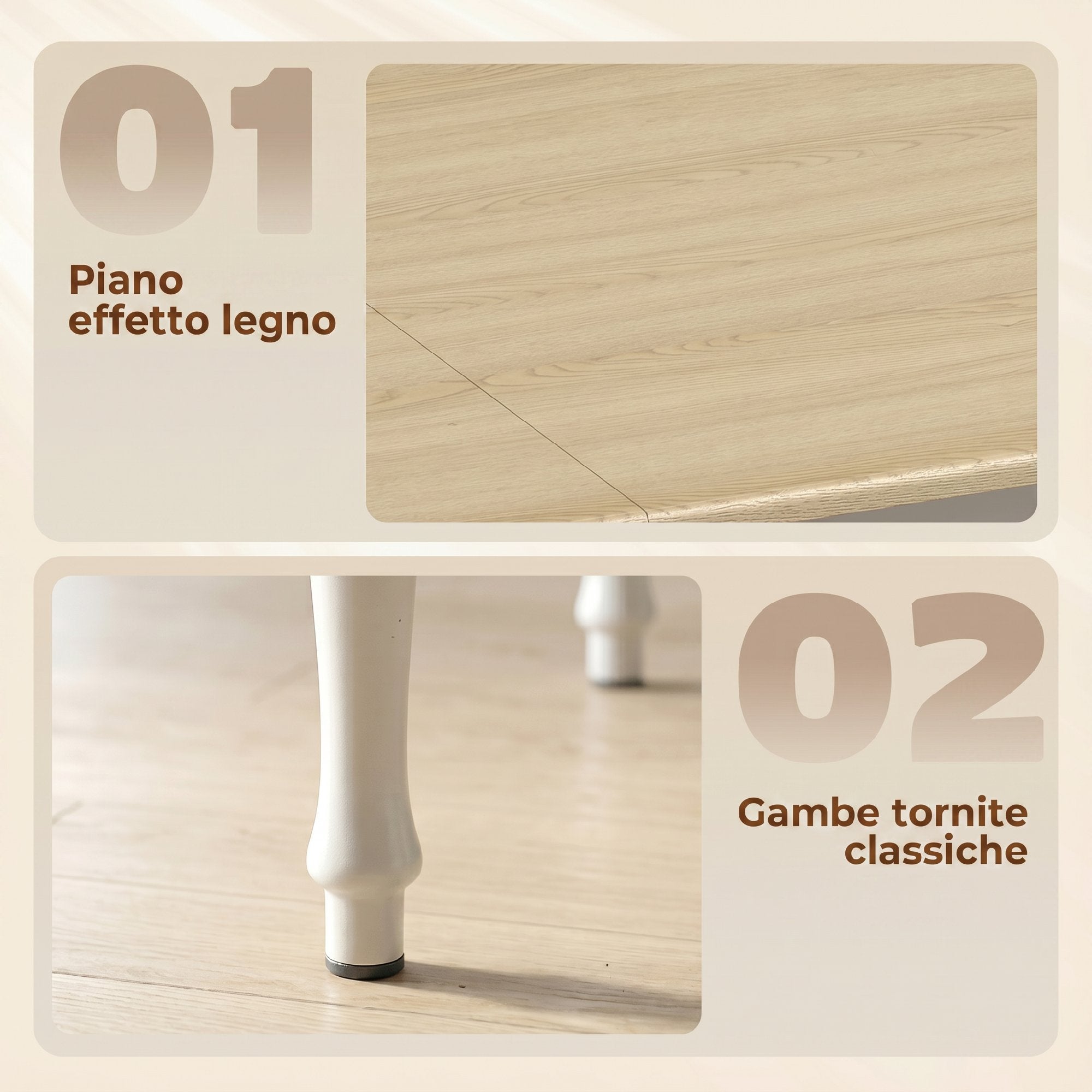 HOMCOM Folding Table for 2-6 People, Wood Effect Drop-Leaf Top, Natural Finish