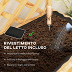 Planter with Trellis for Climbing Plants, Drainage Holes and 2 Shelves, in Fir Wood, 76x33x177 cm