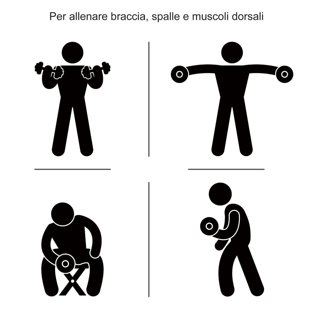 30kg Dumbbell Set (8 x 2.5 kg, 4 x 1.5 kg), Gym Weights with 12 Discs and 2 x 2 kg Dumbbells for Home Training, Black