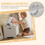 Bear-Shaped Wooden Toy Storage Chest with 20kg Capacity, 60x38x48cm, White