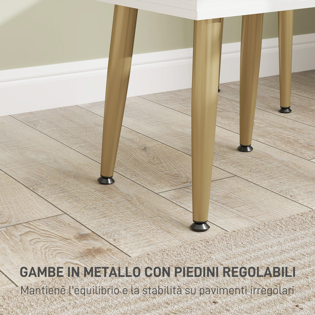 3 Drawer Dressing Table Set with Mirror and Stool, White