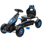 Pedal Go Kart for Kids Ages 5-12 with Adjustable Seat and Inflatable Wheels, Blue