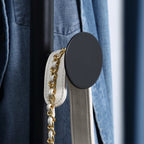 Coat Rack with 8 Hooks, Steel Frame with Marble Base, 35x35x170cm, Black