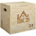 HOMCOM 3-Height Wooden Plyometric Jumping Box, 120kg Capacity, 40.5x35.5x30.5cm