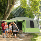 Camping Tent with Veranda, Family Tent for 8 People, Polyester, 405x305x225cm